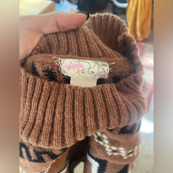Free People Yellowstone fair isle sweater boutique southwest cozy thick oversize - Picture 7 of 8